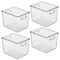 mDesign Plastic Storage Bin Box Container, Lid and Handles, 4 Pack